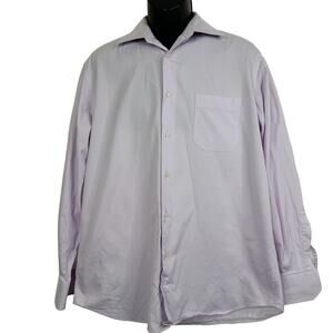 Hugo Boss Pink Striped Cotton Dress Shirt Size 16 1/5 Large